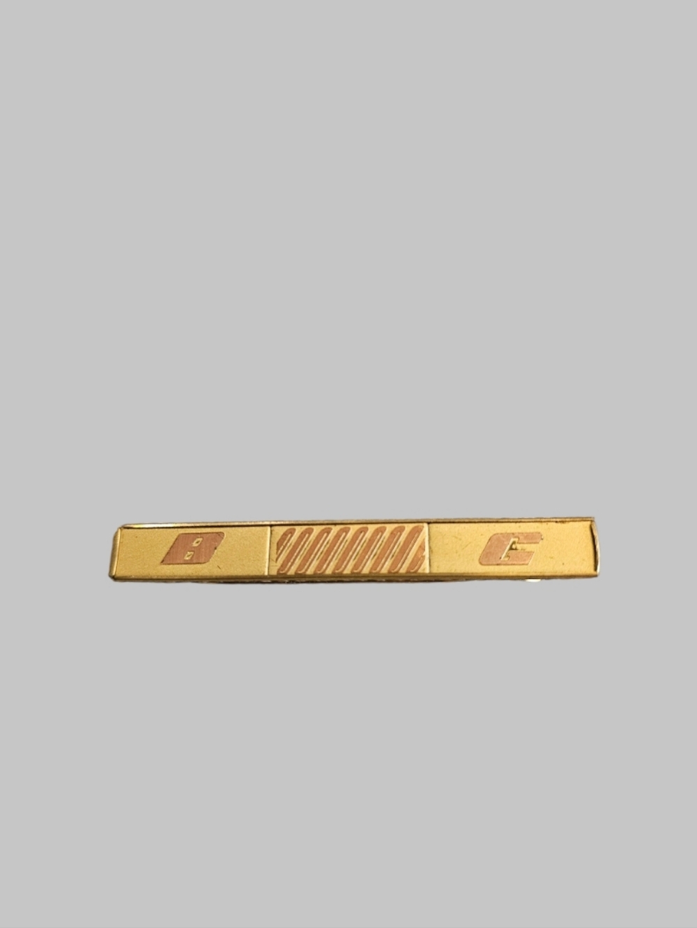 Vintage Gold Tone Tie Clip Bar with Geometric Design Classic Men’s Accessory